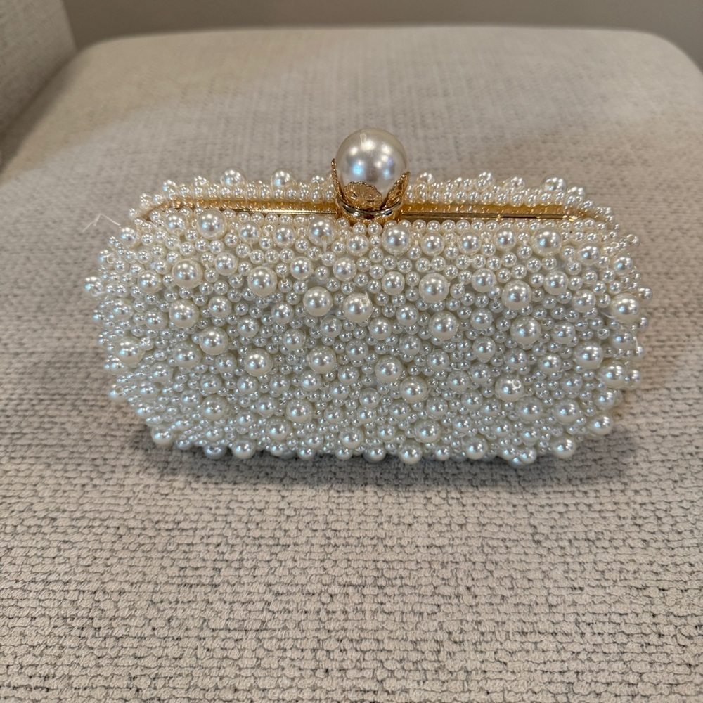 Elegant Pearl Embellished Clutch